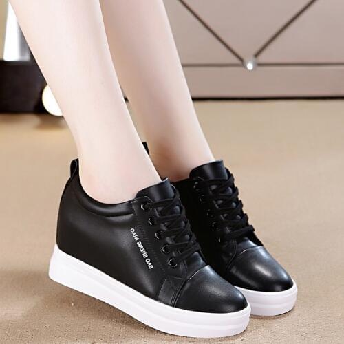 Women Shoes new Autumn Waterproof Wedges Woman Casual Shoes Platform Heels Female Leisure Black & White Women Wedge Sneakers
