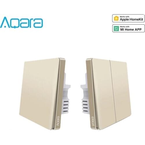 Xiaomi Aqara Gold Wall Switch No Neutral Line Light Switch Smart Home Wireless Wall Switch Zigbee Work With Aqara Hub gateway