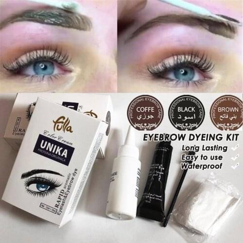 1Set Long-lasting Waterproof Eyebrow Eyelash Tint Cream Set Mascara Enhancer Tattoo Pen Super Eyebrow Dye Eye Makeup Cosmetic