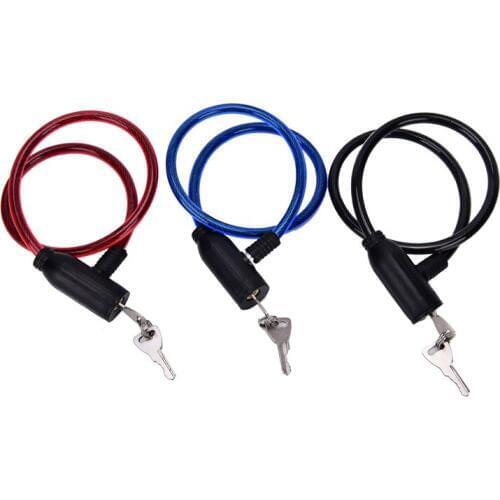 1pc Cycling 8x640mm Cable Anti-Theft Bike Bicycle Scooter Safety Lock With 2 Key