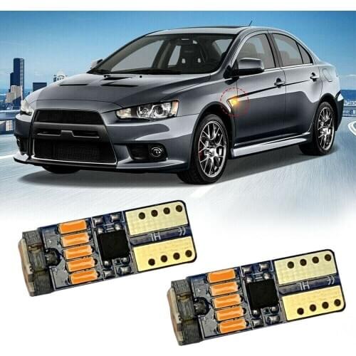 2PCS T10 168 194 192 175 4014 LED Side Marker Light Bulb 3000K Amber Canbus LED Bulbs