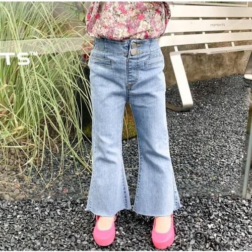 2021 new arrival girls boys denim Long pants spring fashion kids jean pants 1-6 years YE61