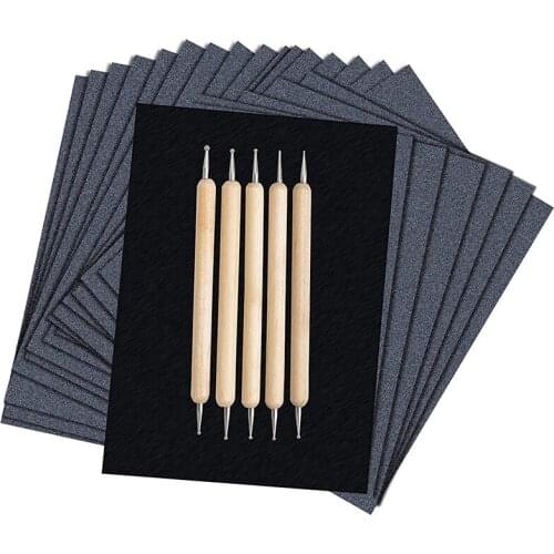 205 Sheets Carbon Paper Sheets, Carbon Copy Paper with 5PCS Embossing Stylus for DIY Woodworking, Paper, Canvas(A4 Size)