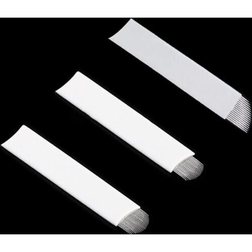 30pcs 9 11 12 14 16 18 Pin U shape Permanent Makeup Eyebrow Tattoo Needle Blade For 3D Embroidery Microblading Tattoo Pen