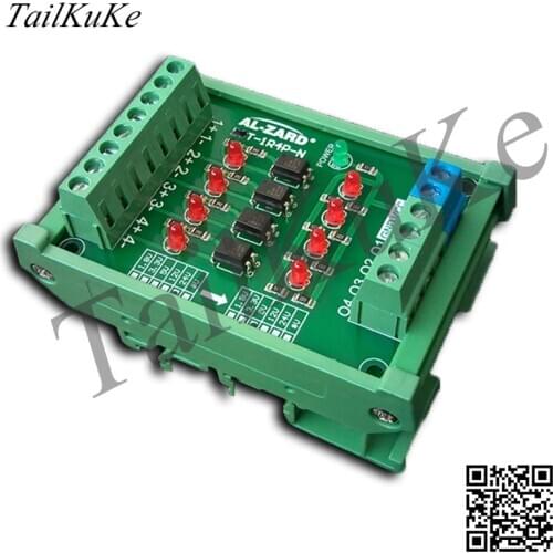 4 Way Optocoupler Isolation Board PLC Signal Level Voltage Conversion Board NPN 1.8V 3.3V 5V 12V 24V OC