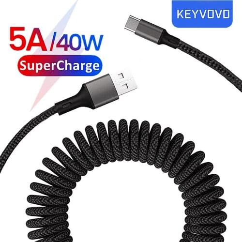 5A USB Type C Cable USB Super Fast Charging Mobile Phone Charger Type-C Data Cord For Huawei P40 Mate 40 Xiaomi Redmi Samsung