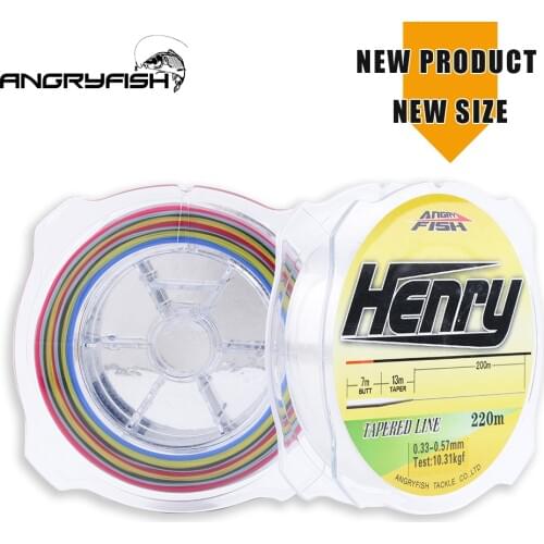 Angryfish New Size Nylon Tapered Line 220m Popular Strong Strength Line Fishing Accessories for Fishing