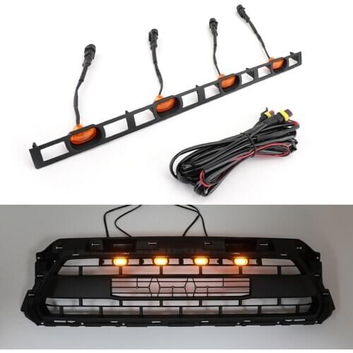 Areyourshop 4X Front Bumper Hood Grille LED Lights For Tacoma 2012-2015 LED Lights For Front Bumper Grille Car Parts