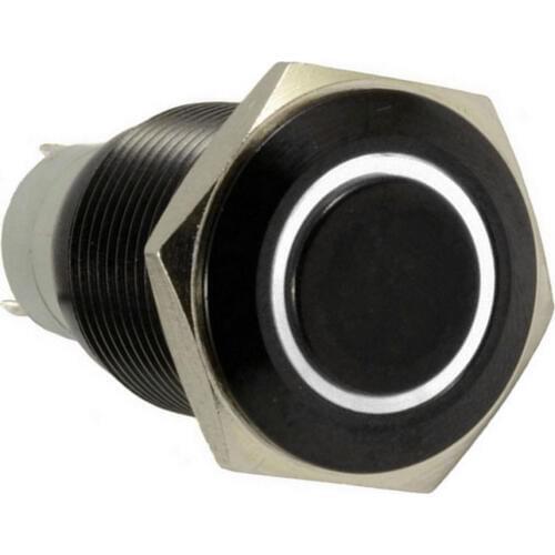 Car 16mm 12V 3A White LED Light Button Toggle Switch Black Case Metal Sales