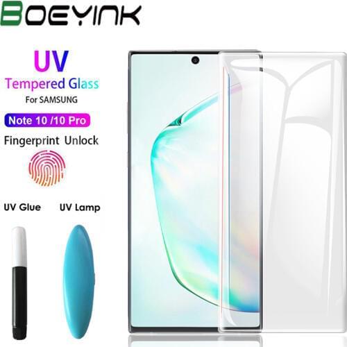 BoeYink UV Glue Tempered Glass For Samsung Galaxy A30 A50 A10 Screen Protector For Samsung M10 M20 M30 M40 A40 A60 A70 A80 A90