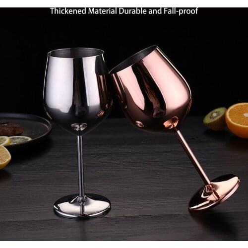 304 Stainless Steel Red Wine Goblets Copper Plated Red Wine Glass Juice Drink Champagne Goblet Party Barware Kitchen Tools