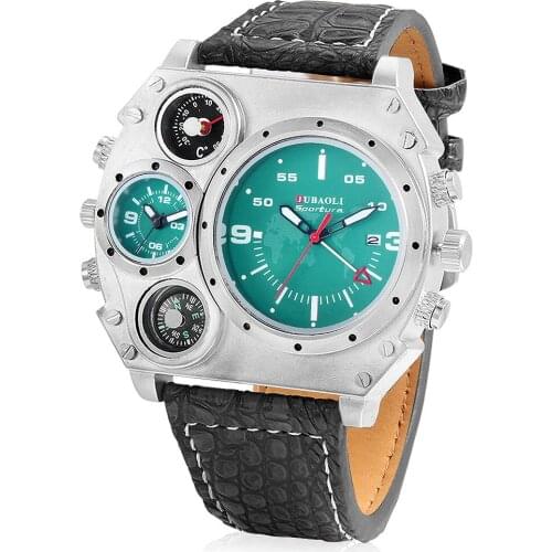 Luxury Brand Dual Time Display Watches for Men Large Dial Sport Quartz Creative Military Wristwatch Male Gift Relogio Masculino