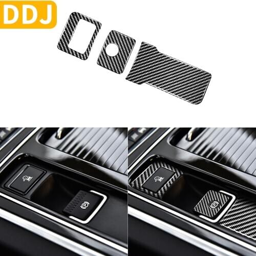 For Jaguar F-PACE XE XF XJS R Sport X761 X760 X260 Accessories Carbon Fiber Electronic Handbrake Parking Button Trim Sticker