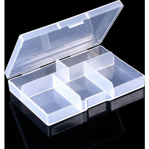 Fishing Tackle Box 5 Compartments Transparent Mini Fishing Box High Strength Visible Plastic Box 106*72*11cm