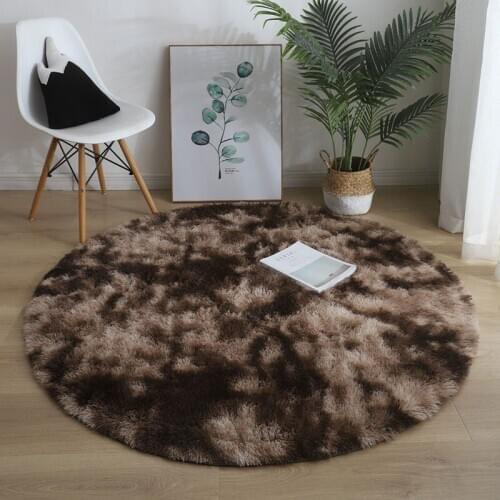 Round Plush Rug 4 Feet Luxury Fluffy Area Rugs Shag Indoor Nursery Rug Extra Soft Fuzzy Kids Bedroom Carpets