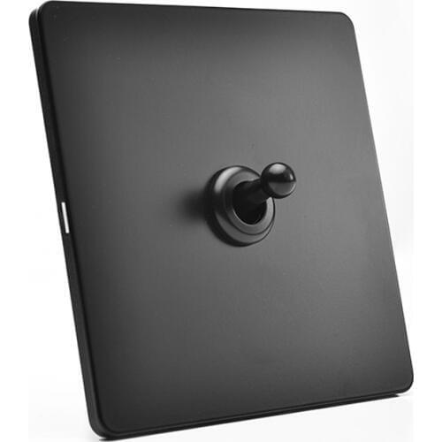 Matte Black Stainless Steel Panel Toggle Switch 86 type Antique Wall Switch 1 GANG/ 2 GANG/ 3 GANG