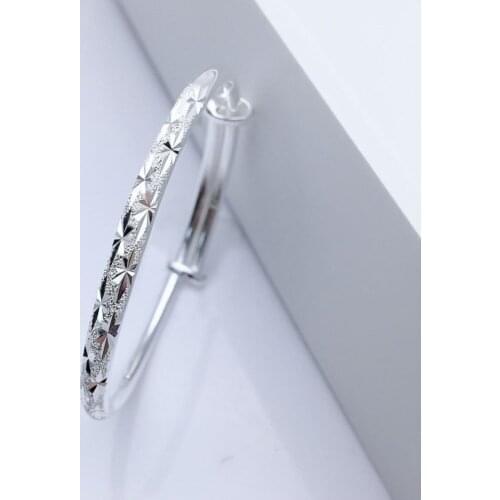 Fashion Shining gypsophila stars cuff bangles 999 Sterling Silver Bracelets for Women fine wedding Party Gifts Jewelry