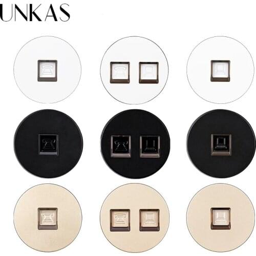 UNKAS DIY Modules Matching RJ45 Internet Computer Port RJ12 Telephone Jack For Wall Power 16A Socket Free Combination Outlet