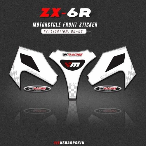 Motorcycle Accessories Front Fairing Motor Number Board 3D Gel Protector For Kawasaki ZX6R 2000 - 2002 zx 6r