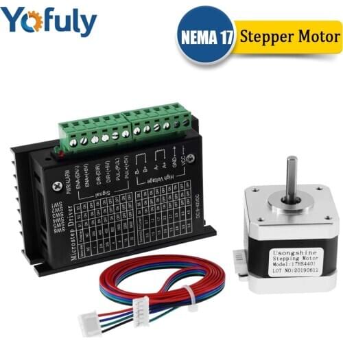 Nema 17 Stepper Motor+Stepper Motor Driver,Upgraded TB6600 4A 9-42V Nema 17/23 CNC Controller Single Axes Hybrid for CNC Router