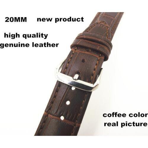 New arrived - Wholesale 10PCS/lots High quality 20MM genuine cow leather Watch band watch strap coffee color-8109