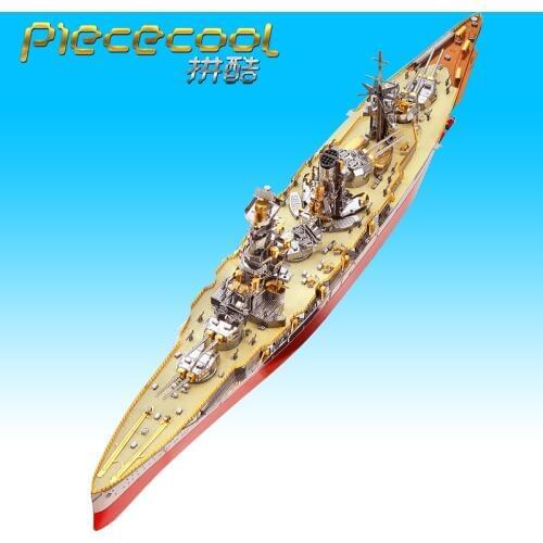 Piececool FUSO Battleship Boat Model 3D laser cutting Jigsaw puzzle DIY Metal model Nano Puzzle Kids Educational Puzzles Toys