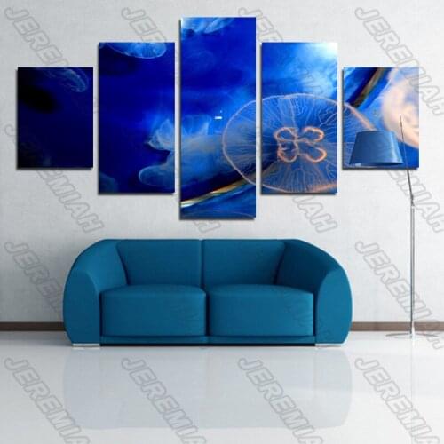 Jellyfish Poster of The Underwater World Nordic Style Wall Art Canvas Print Painting Modern Living Room Decoration