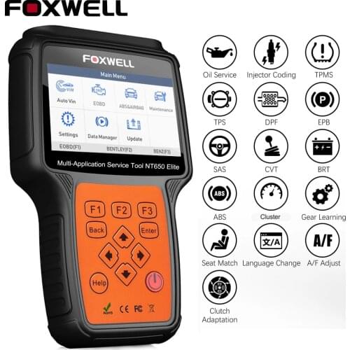 FOXWELL NT650 Elite Professional OBD2 Car Automotive Tool Engine EPB DPF TPMS ABS Airbag ODB 2 Diagnostic Scanner Code Reader