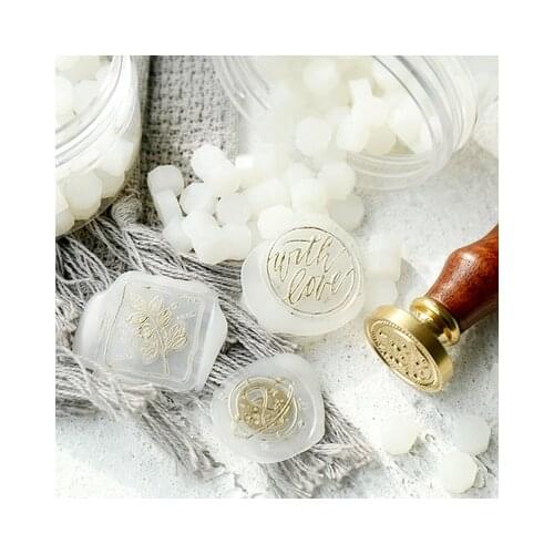 Transparent Pearl White Wax Seal for Sealing Octagon Beads Jar Envelope Wedding Packaging Postcard Postage Stamp Stamping