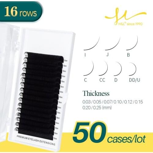 H&L SINCE 1990 16Rows Faux mink individual eyelash lashes maquiagem cilios for professionals soft mink eyelash extension