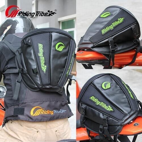 RIDING TRIBE Synthetic Leather Motorcycle Oil Tank Bag Motorbike Travel Tool Tail Bag Luggage Waterproof Riding Handbag Backpack
