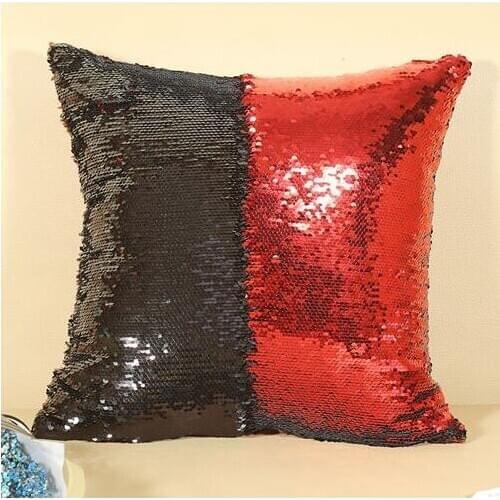 DIY Mermaid Sequin Cushion Cover Magical Throw Pillowcase 40X40cm Color Changing Reversible Pillow Case Home Decor