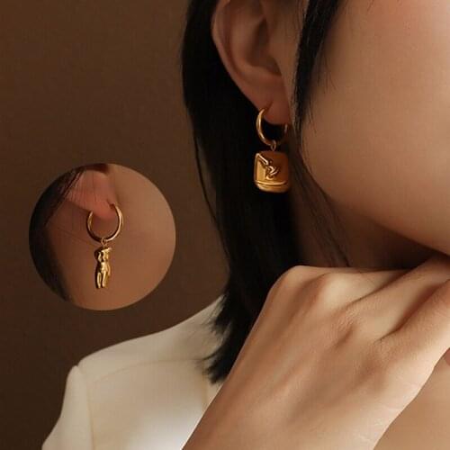 Face Body Art Earrings Personality Hip Hop Naughty Heavy Industry Circle Female Titanium Steel Plating Does Not Fade Suit