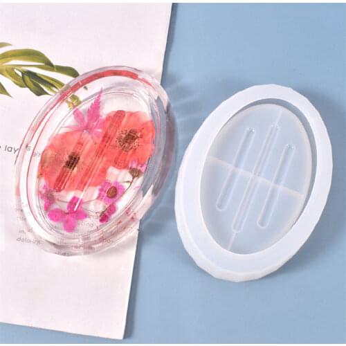 Silicone Soap Holder Storage Box Mold DIY Epoxy Resin Soap Dish Leaking Drain Box Practical Mould Making Decoration