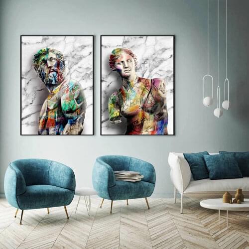Modern Graffiti Art David Sculpture Canvas Paintings on the Wall Posters and Prints Thinker Abstract Street Pictures Home Decor