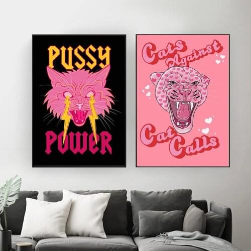 Modern Fashion Nordic Qoute Canvas Paintings Girl Power Pink Posters Prints Wall Art Pictures for Living Room Wall Decor Cuadros