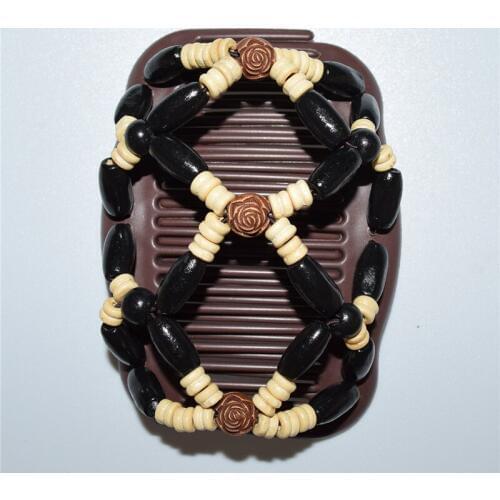 Dark rose flower beads comb 20pcs/lot professional work lady hair accessory Easy to Use classical comb hot sale for woman