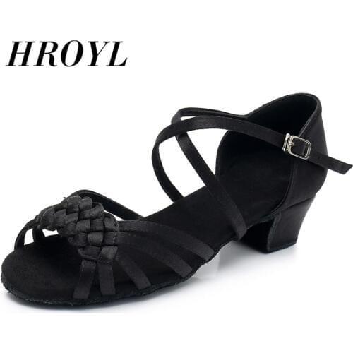 High quality new arrival wholesale girls Children/child/kids women ballroom tango salsa latin dance shoes low heel shoes