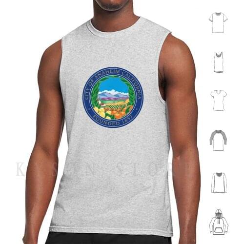 Seal Of Anaheim , California Tank Tops Vest 100% Cotton Anaheim La Los Angeles Angelino California Californian