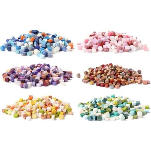 100pcs Octagon Sealing Wax Beads Mixed Color Seal Stamp Wax Tablet Pill for Envelope Wedding Invitation Waxes Craft Decoration
