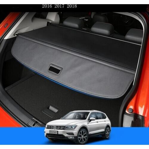 Aluminium alloy + Fabric Rear Trunk Security Shield Cargo Cover For Volkswagon VW Tiguan 2016 2017 2018 2019 Car Accessories