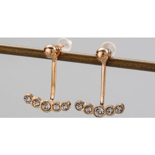 Chandler Zircon Crystal Bar Jackets Earring Ear Cuff Clip Two Side Earrings For Women Piercing Earring Jewelry Fashion Brincos