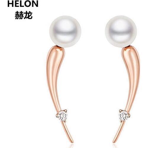 100% Natural Diamonds Stud Earrings for Women Solid 18k Rose Gold Engagement Wedding Earrings Fine Jewelry Gift