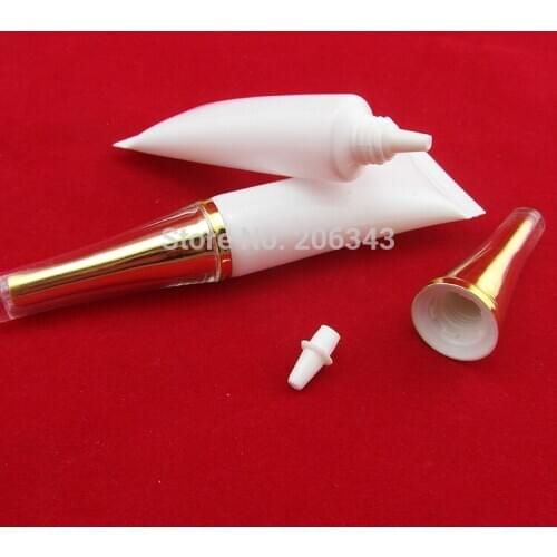 10ml white soft tube with gold acrylic lid EYE CREAM TUBE