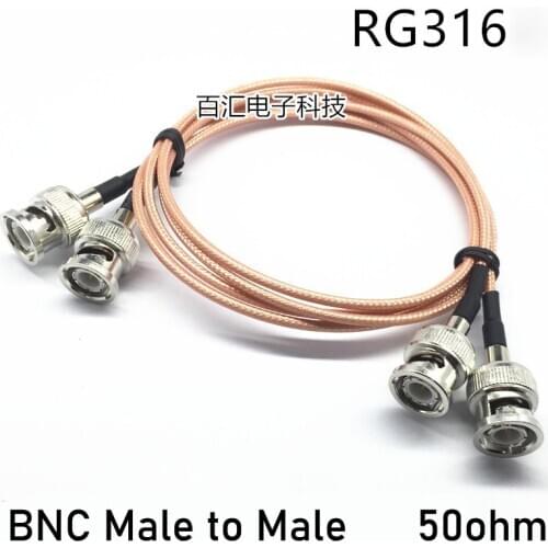 10PCS Cable RG316 coaxial cable 50ohm BNC male TO BNC male connector Q9 CABLE 0.1m 0.4m 1m