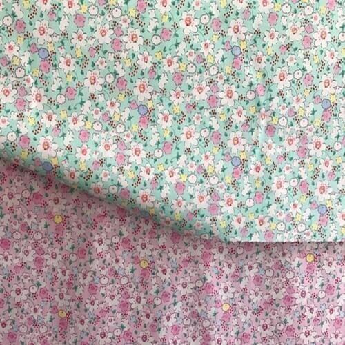 100% Cotton viaPhil Brand Pink & Geen White Plum blossom Flower Printed Fabric Food Fabric Patchwork Cloth Dress Home Decor