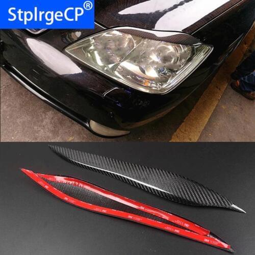 100% Rear Carbon Fiber Headlights Eyebrows Eyelids For Toyota Crown 12th 2003-08 Front Headlamp Eyebrows Trim Cover Accessories