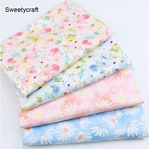 160*50cm Printed Daisy Flora Cotton twill fabric Cotton clothing for DIY Sewing Quilting Fat Quarters For Baby&Child Bedding Set