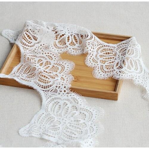 3Yards Coconut white Exquisite Embroidered Lace Trim High Quality Lace Fabric DIY Craft&Sewing Dress Clothing Accessories
