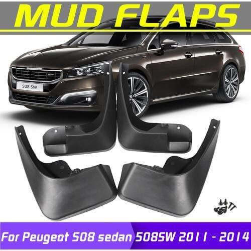 4Pcs Car Mudflaps Front Rear Mud Flaps Mudguards Splash Guards Fender Flares For Peugeot 508 sedan 508SW 2011 2012 2013 2014